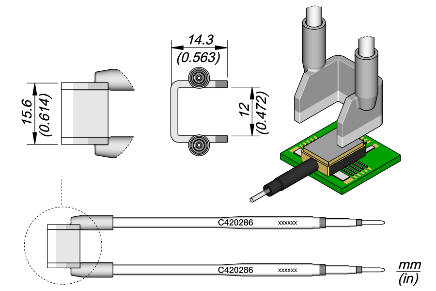 C420286 - U Shape Cartridge 15.6 x 14.3